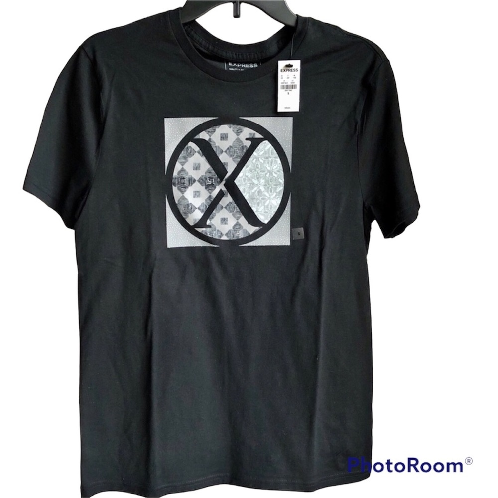NEW EXPRESS Crewneck Tee Shirt Short Sleeve Small Black Men’s
